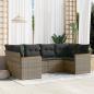 Preview: ARDEBO.de - 6-tlg. Garten-Sofagarnitur mit Kissen Grau Poly Rattan