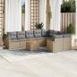 Preview: ARDEBO.de - 10-tlg. Garten-Sofagarnitur mit Kissen Beige Poly Rattan