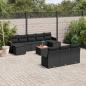 Preview: ARDEBO.de - 11-tlg. Garten-Sofagarnitur mit Kissen Schwarz Poly Rattan