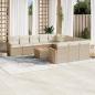 Preview: ARDEBO.de - 12-tlg. Garten-Sofagarnitur mit Kissen Beige Poly Rattan