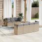 Preview: ARDEBO.de - 8-tlg. Garten-Sofagarnitur mit Kissen Beige Poly Rattan