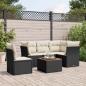 Preview: ARDEBO.de - 6-tlg. Garten-Sofagarnitur mit Kissen Schwarz Poly Rattan