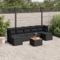 Preview: ARDEBO.de - 8-tlg. Garten-Sofagarnitur mit Kissen Schwarz Poly Rattan