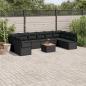 Preview: 11-tlg. Garten-Sofagarnitur mit Kissen Schwarz Poly Rattan