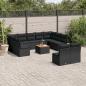 Preview: ARDEBO.de - 12-tlg. Garten-Sofagarnitur mit Kissen Schwarz Poly Rattan