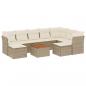 Preview: 10-tlg. Garten-Sofagarnitur mit Kissen Beige Poly Rattan