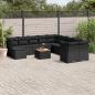 Preview: ARDEBO.de - 12-tlg. Garten-Sofagarnitur mit Kissen Schwarz Poly Rattan