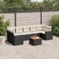 Preview: ARDEBO.de - 8-tlg. Garten-Sofagarnitur mit Kissen Schwarz Poly Rattan