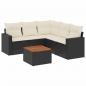 Preview: 6-tlg. Garten-Sofagarnitur mit Kissen Schwarz Poly Rattan