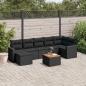 Preview: ARDEBO.de - 8-tlg. Garten-Sofagarnitur mit Kissen Schwarz Poly Rattan