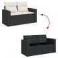 Preview: 11-tlg. Garten-Sofagarnitur mit Kissen Schwarz Poly Rattan