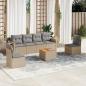 Preview: ARDEBO.de - 7-tlg. Garten-Sofagarnitur mit Kissen Beige Poly Rattan