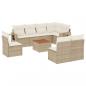 Preview: 9-tlg. Garten-Sofagarnitur mit Kissen Beige Poly Rattan