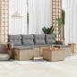 Preview: ARDEBO.de - 7-tlg. Garten-Sofagarnitur mit Kissen Beige Poly Rattan