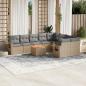 Preview: ARDEBO.de - 10-tlg. Garten-Sofagarnitur mit Kissen Beige Poly Rattan