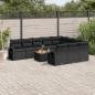 Preview: ARDEBO.de - 11-tlg. Garten-Sofagarnitur mit Kissen Schwarz Poly Rattan