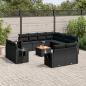 Preview: ARDEBO.de - 12-tlg. Garten-Sofagarnitur mit Kissen Schwarz Poly Rattan