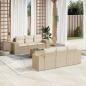 Preview: ARDEBO.de - 7-tlg. Garten-Sofagarnitur mit Kissen Beige Poly Rattan