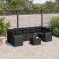 Preview: ARDEBO.de - 8-tlg. Garten-Sofagarnitur mit Kissen Schwarz Poly Rattan