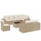 Preview: 9-tlg. Garten-Sofagarnitur mit Kissen Beige Poly Rattan