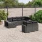 Preview: ARDEBO.de - 10-tlg. Garten-Sofagarnitur mit Kissen Schwarz Poly Rattan