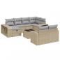 Preview: 11-tlg. Garten-Sofagarnitur mit Kissen Beige Poly Rattan