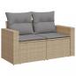 Preview: 14-tlg. Garten-Sofagarnitur mit Kissen Beige Poly Rattan