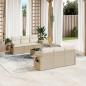 Preview: ARDEBO.de - 7-tlg. Garten-Sofagarnitur mit Kissen Beige Poly Rattan