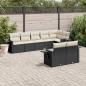 Preview: ARDEBO.de - 8-tlg. Garten-Sofagarnitur mit Kissen Schwarz Poly Rattan