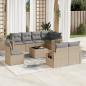 Preview: ARDEBO.de - 9-tlg. Garten-Sofagarnitur mit Kissen Beige Poly Rattan