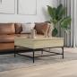 Preview: Couchtisch Sonoma-Eiche 80x80x45 cm Holzwerkstoff und Metall