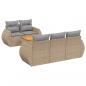 Preview: 6-tlg. Garten-Sofagarnitur mit Kissen Beige Poly Rattan