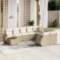 Preview: ARDEBO.de - 10-tlg. Garten-Sofagarnitur mit Kissen Beige Poly Rattan