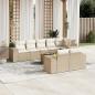 Preview: ARDEBO.de - 9-tlg. Garten-Sofagarnitur mit Kissen Beige Poly Rattan