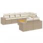 Preview: 9-tlg. Garten-Sofagarnitur mit Kissen Beige Poly Rattan