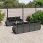 Preview: ARDEBO.de - 8-tlg. Garten-Sofagarnitur mit Kissen Schwarz Poly Rattan