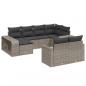 Preview: 10-tlg. Garten-Sofagarnitur mit Kissen Grau Poly Rattan