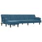 Preview: Schlafsofa in L-Form Blau 260x140x70 cm Samt