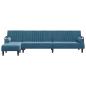 Preview: Schlafsofa in L-Form Blau 260x140x70 cm Samt