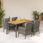 Preview: ARDEBO.de - 5-tlg. Garten-Essgruppe mit Kissen Grau Poly Rattan