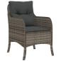 Preview: 5-tlg. Garten-Essgruppe mit Kissen Grau Poly Rattan