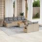 Preview: ARDEBO.de - 10-tlg. Garten-Sofagarnitur mit Kissen Beige Poly Rattan