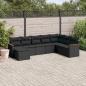 Preview: ARDEBO.de - 8-tlg. Garten-Sofagarnitur mit Kissen Schwarz Poly Rattan