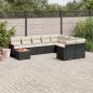 Preview: ARDEBO.de - 10-tlg. Garten-Sofagarnitur mit Kissen Schwarz Poly Rattan