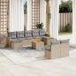 Preview: ARDEBO.de - 10-tlg. Garten-Sofagarnitur mit Kissen Beige Poly Rattan