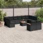 Preview: ARDEBO.de - 13-tlg. Garten-Sofagarnitur mit Kissen Schwarz Poly Rattan