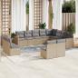 Preview: ARDEBO.de - 12-tlg. Garten-Sofagarnitur mit Kissen Beige Poly Rattan