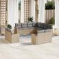 Preview: ARDEBO.de - 11-tlg. Garten-Sofagarnitur mit Kissen Beige Poly Rattan