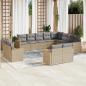 Preview: ARDEBO.de - 12-tlg. Garten-Sofagarnitur mit Kissen Beige Poly Rattan