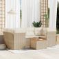 Preview: ARDEBO.de - 7-tlg. Garten-Sofagarnitur mit Kissen Beige Poly Rattan